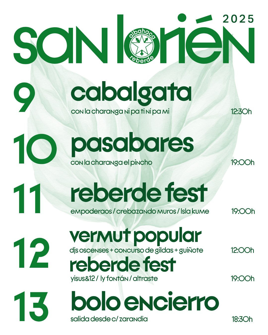 Actividaz de ra penya “Albahaca Reberde” pa Sant Lorient 2025